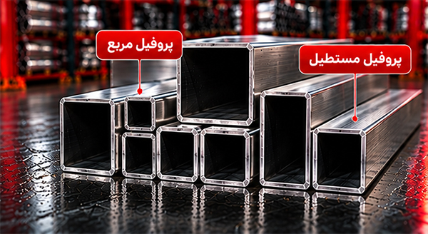انواع پروفیل استیل مربع و مستطیل با ابعاد و مقاطع مختلف